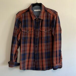 Outerknown blanket shirt ocean haze plaid size small